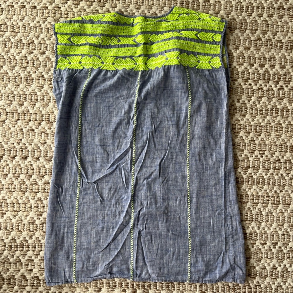 J. Crew Blue and Neon Green cover up
